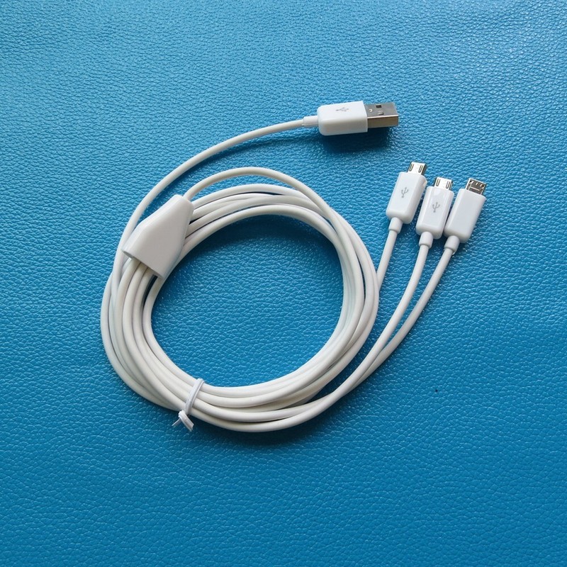 2M 6FT Micro USB Splitter Cable, 1 to 3 Micro USB Cable Charging Cord-White gallery