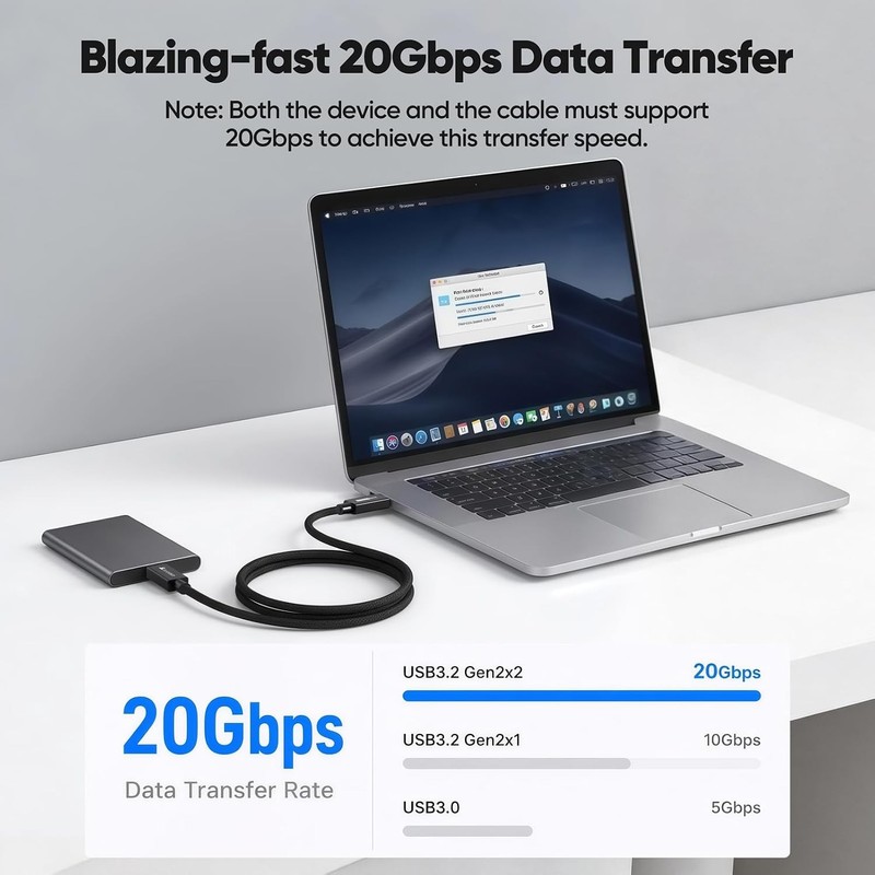 6Ft 20Gbps USB C Monitor Cable 8K@60Hz 4K@144Hz 6Ft Video Display Cable gallery