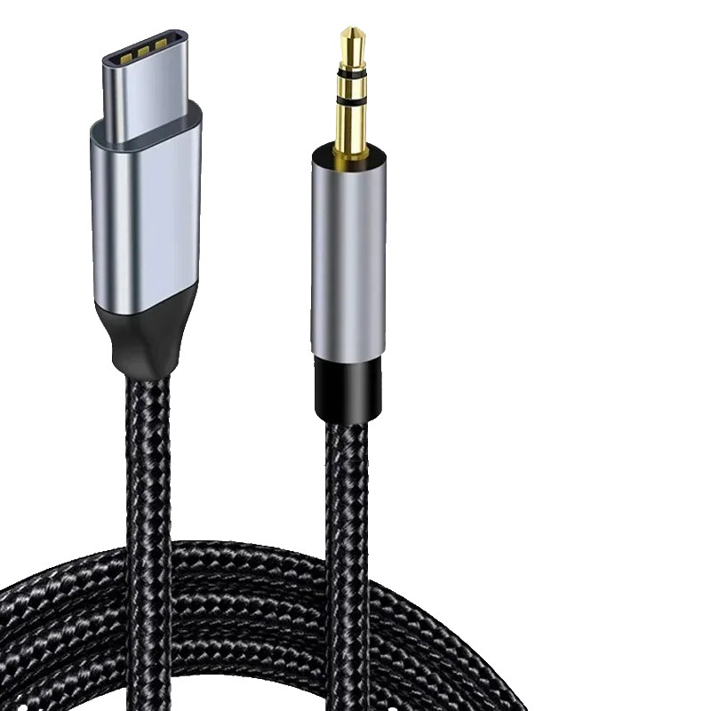 Type-C to 1m AUX Cable – USB-C to Audio Jack Adapter for Car & Headphones