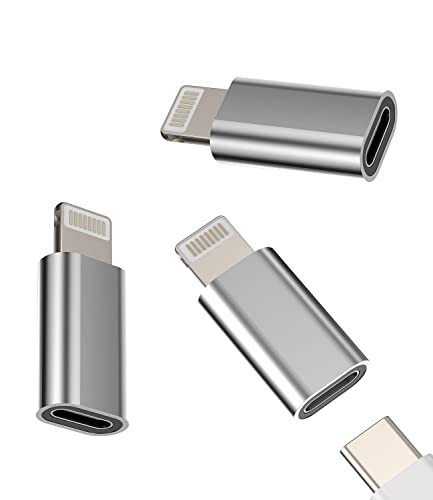 USB C Female to Lightning Male Adapter 3 Pack, Apple MFi Certified, Compatibl…