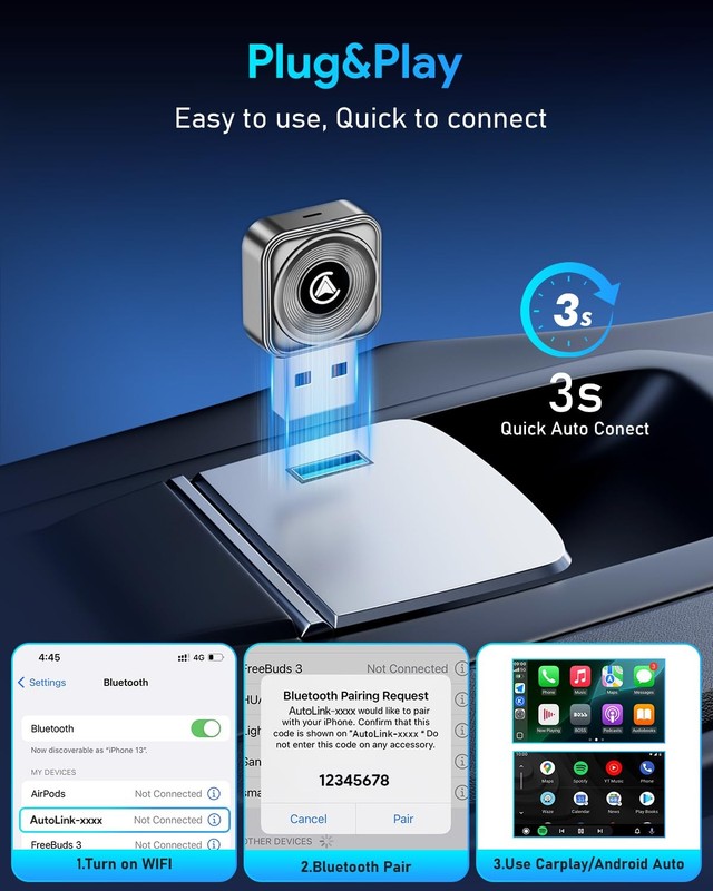 Visoud Wireless CarPlay Adapter iPhone Apple—Ultra Mini(60% Reduced Size),202... gallery