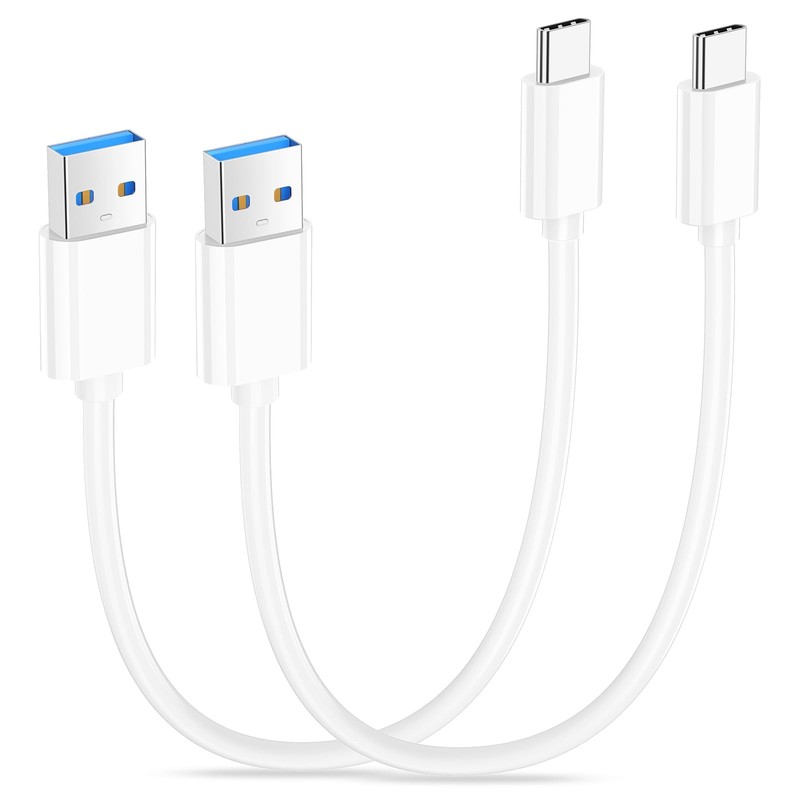 12 inch Short iPhone 15/16 Car Carplay Cable USB A to USB C Cord 1ft 2pack US...