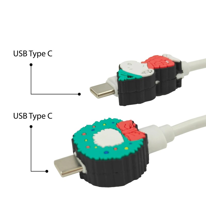 New Peanuts 4' USB-C to USB-C Cable White Fast Charging Holiday Design Christmas gallery
