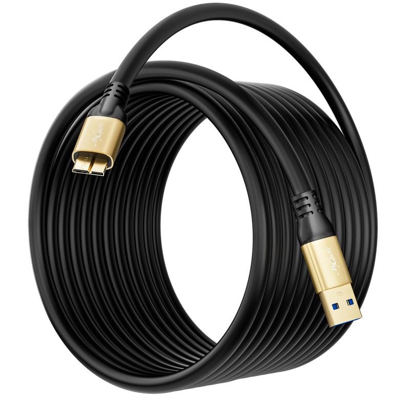USB 3.0 Micro 10-Pin Cable 20FT, Extra Long Type 3.0 A to Micro B External Ha…