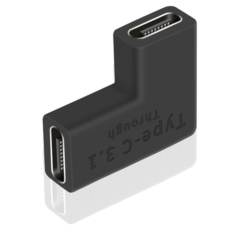 USB Type C 3.1 Female to C Female Right Angle Coupler Extension Adapter 10Gbps