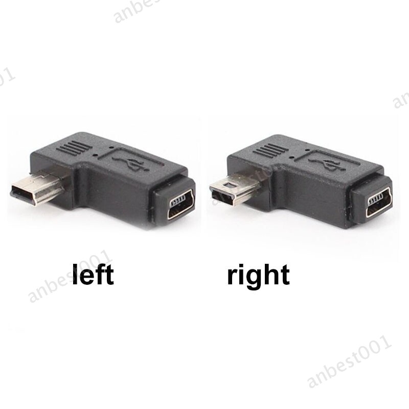 Mini USB 5pin elbow male to female 90 degree adapter M to F Left and right angle gallery