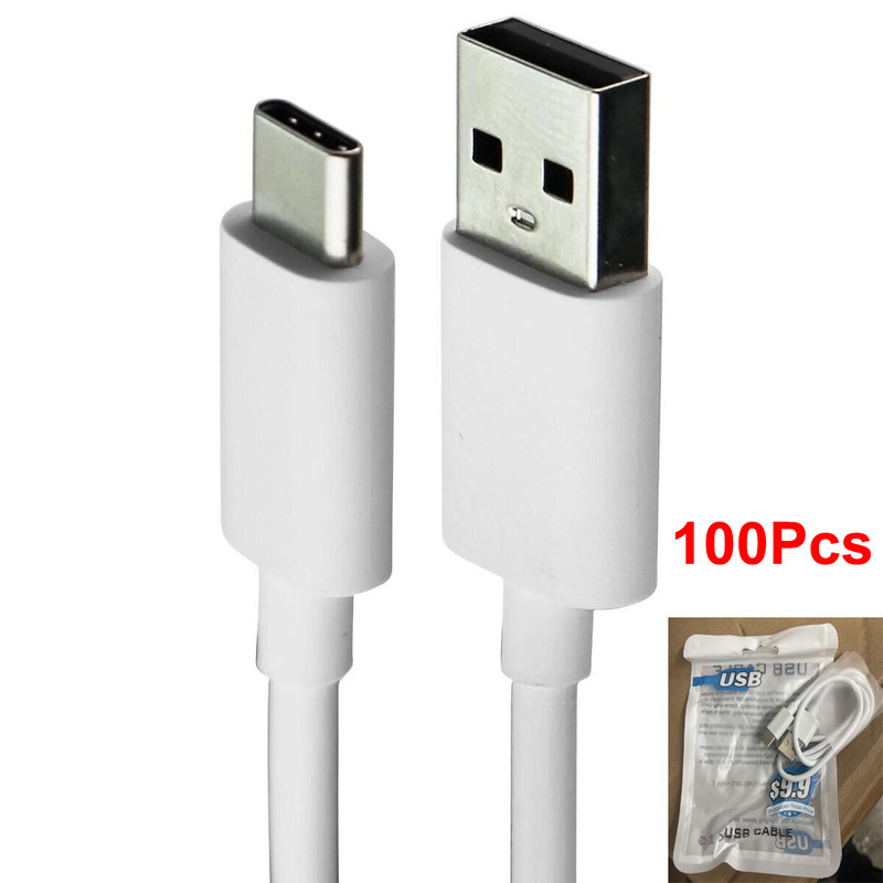 100X USB To Type C Charger Cable Fast Charging Data Cord For Samsung Smart Phone