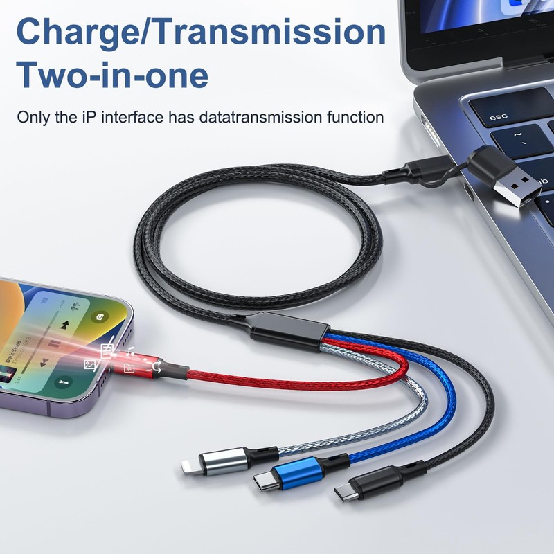 6 in 1 Multi Charging Cable 2Pack - 6FT USB Cable 3A Charger Cable Braided Un... gallery