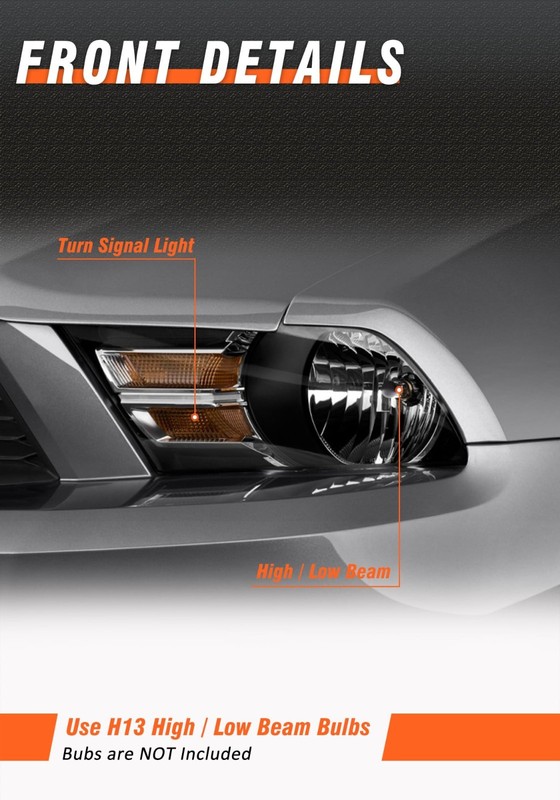 Compatible with Ford 10 11 12 13 14 Mustang Headlights Assembly Black Housing... gallery