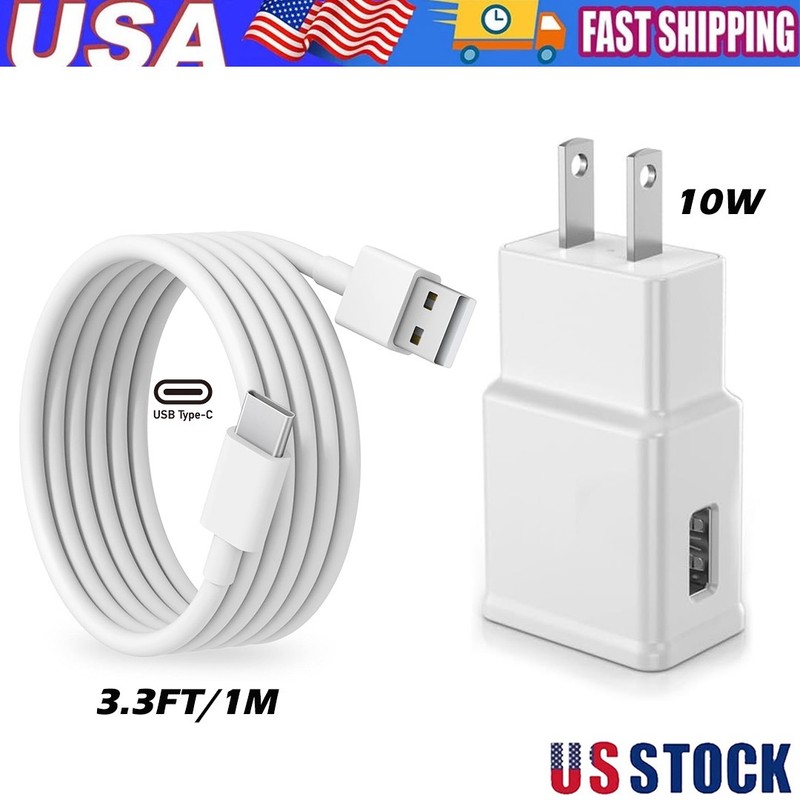 10W Micro USB Wall Charger 3.3FT Android TypeC Charger Cable White For samsung