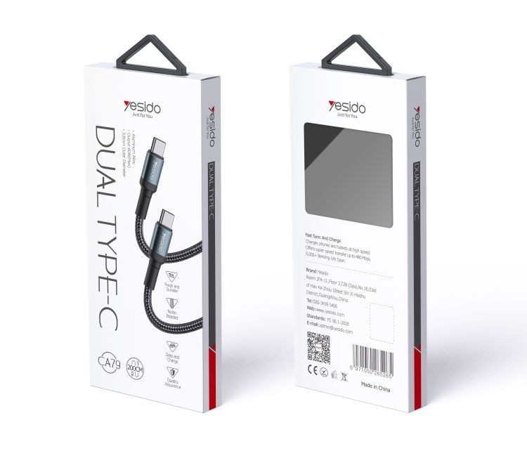 CA79 2M Type-C to Type-C PD 60W Fast Charging Cable 20V 3A for Phone Laptop gallery