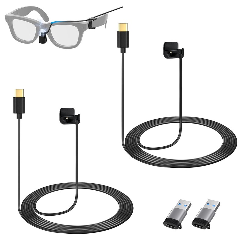 2-Pack USB C Charging Cable for Ray-Ban Meta Wayfarer Smart Glasses, Magnetic…
