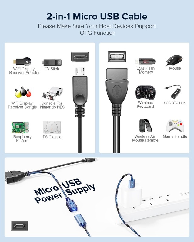 Essential OTG Cable & Power Adapter Replacement for Fire Stick & Game Consoles gallery