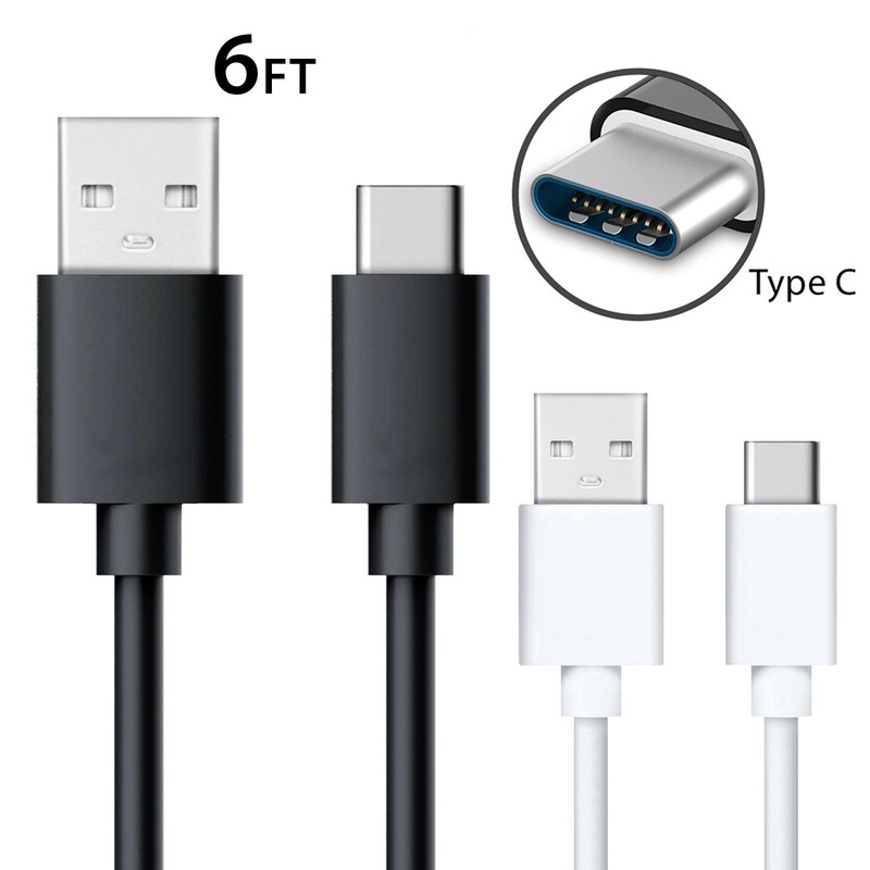 2 Pack USB-C 3.1 Type C Fast Charging Cable Sync Cord for LG Nexus HTC 6ft