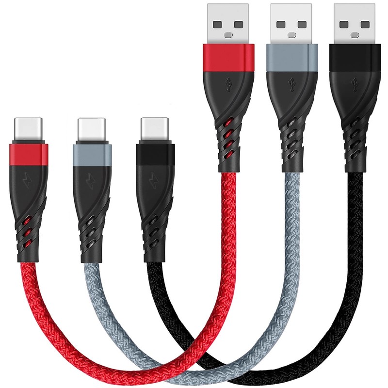 USB C Cable Short [1ft 3 Pack], USB Type C Charger Braided Fast Charging Cord…