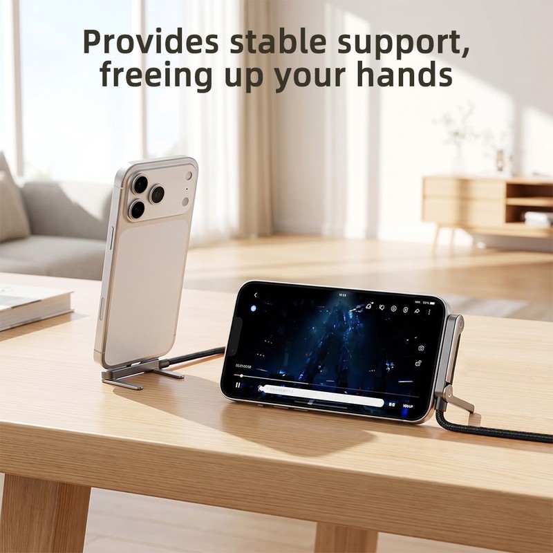 1/2x 2in 1 Invisible Holder Charger Cable 240W Fast Charging Cord w/ Phone Stand gallery