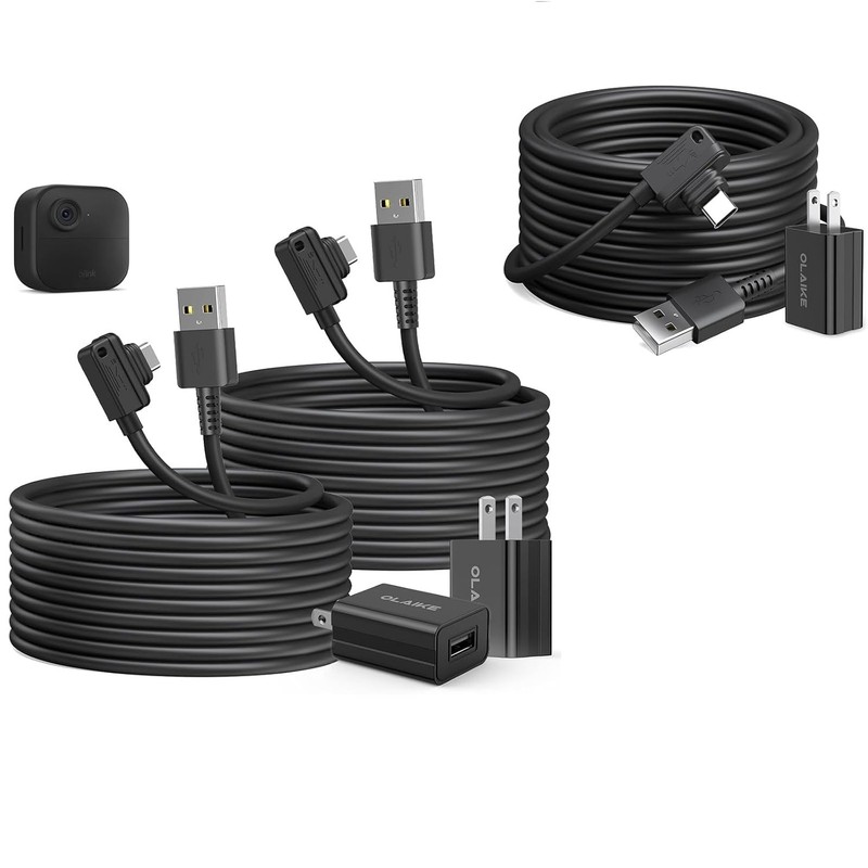 25ft Type C Power Cable and Adapter for Blink Outdoor 4th Gen Charger Cord