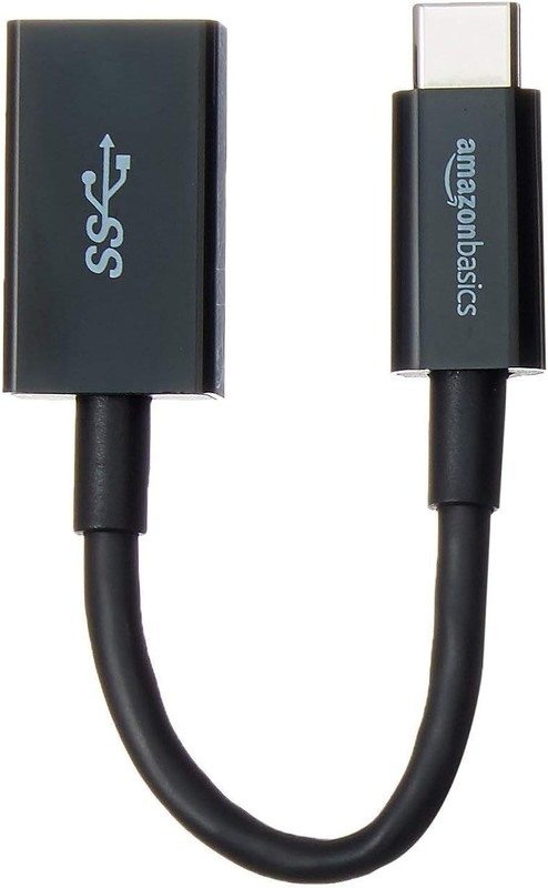 Amazon Basics USB 3.1 USB-C to USB-A Female Adapter Cable Pack of 1, Black