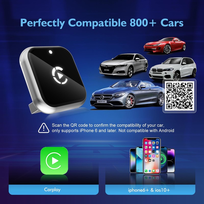Mini L-Type & Ultra-Thin Wireless CarPlay Adapter, 2026 Upgraded Bluetooth Ad... gallery