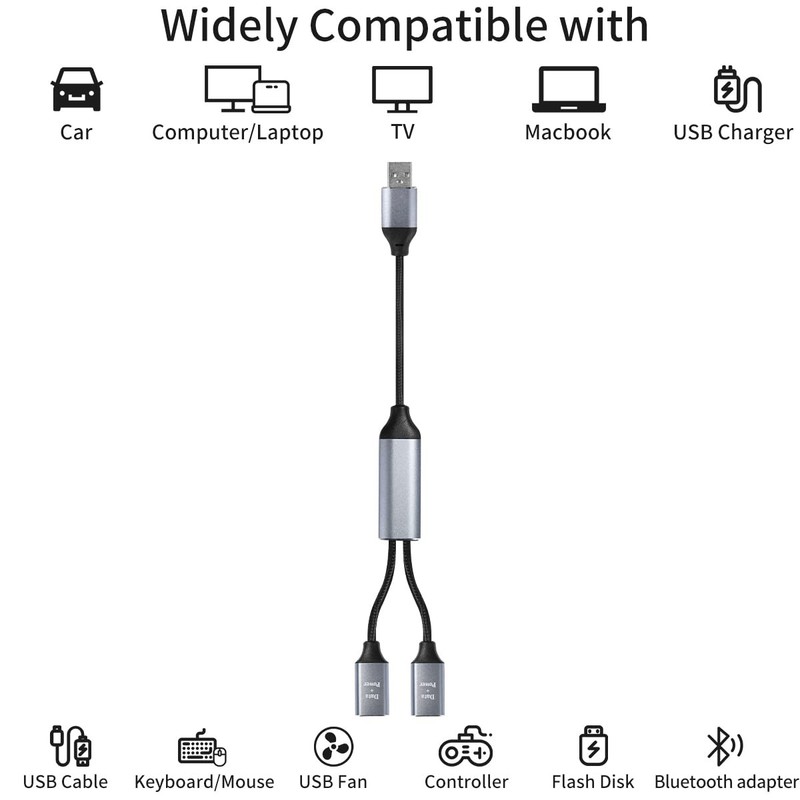 USB 3.0 Splitter Y Cable 3Ft, USB 1 to 2 Female Connector, Data and Charger P... gallery