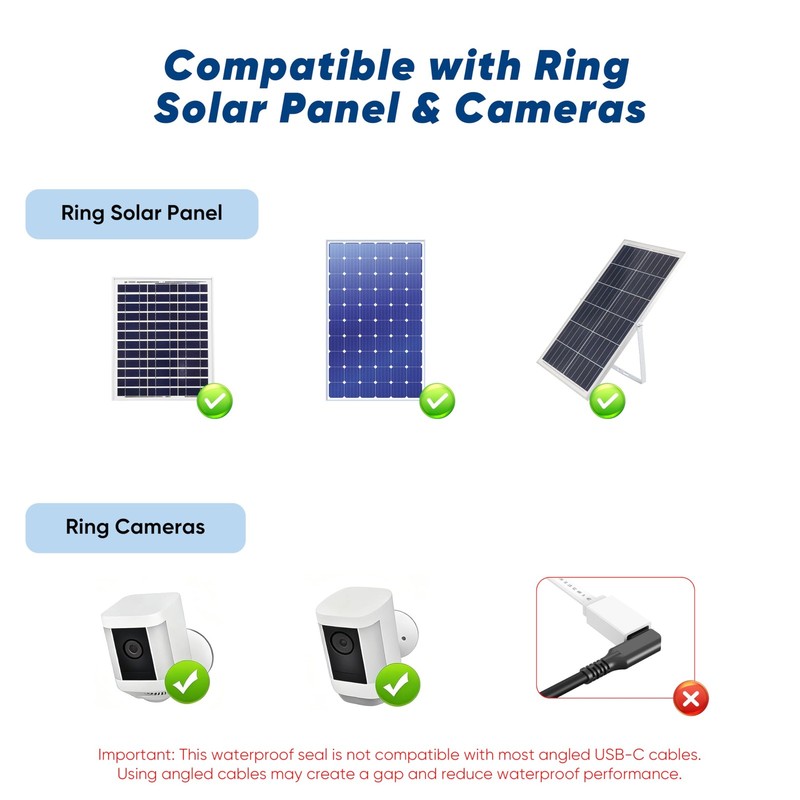 USB Extension Cable 10ft for Ring Solar Panel & , 45W Charging Waterproof Ext... gallery