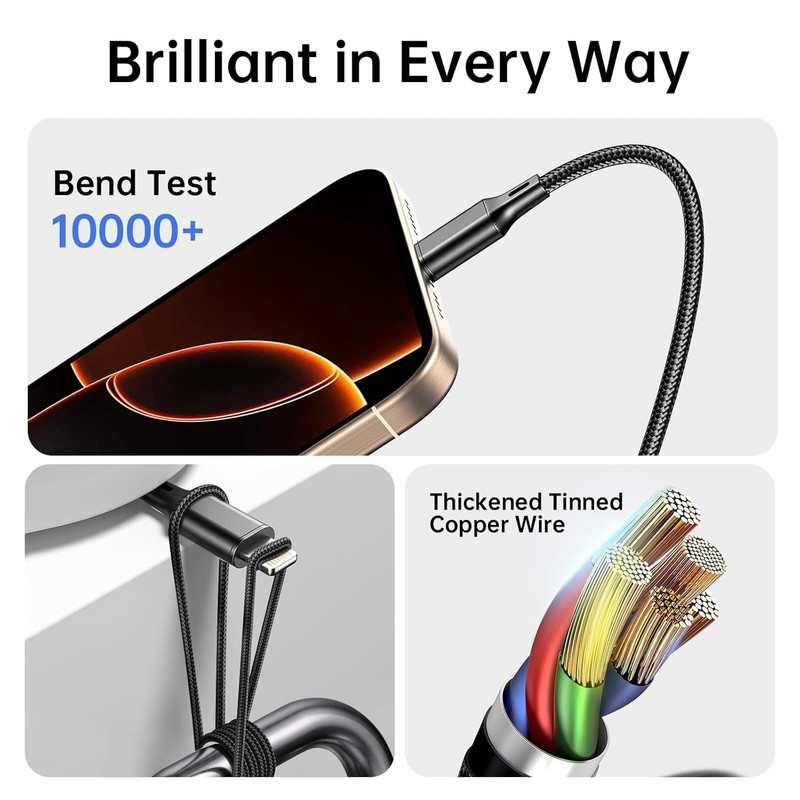 3in1 Fast USB Charging Cable Universal Multi Function iPhone 17 Charger Cord Lot gallery