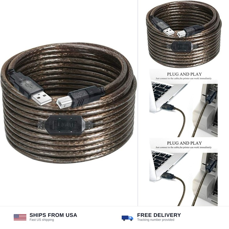 LIQUN Long USB Printer Cable – 30 Feet, USB 2.0 Type A to B, High-Speed Print…