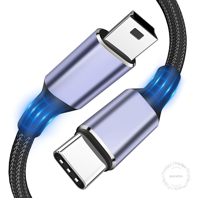 USB C to Mini USB Cable 3FT, [Aluminum Shell, Braided] Durable Mini-B 5-Pin to
