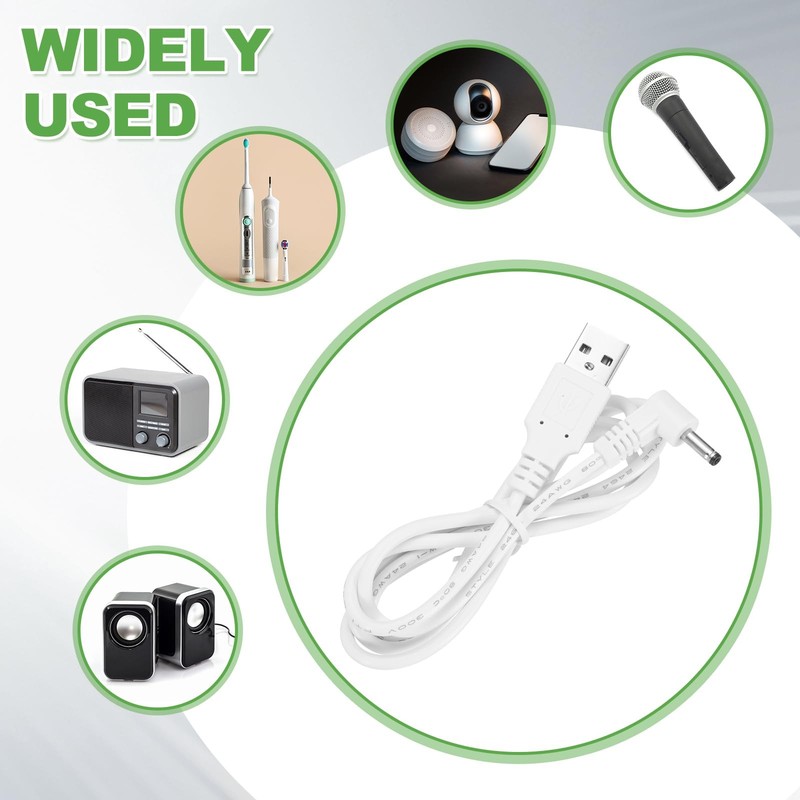 3.3ft USB A to DC, L-Shaped Head Power Connector Cable USB to DC 5V Power Cab... gallery