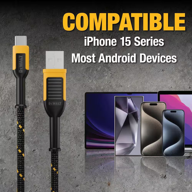 4 Ft. Reinforced Braided Cable for USB-A to USB-C gallery