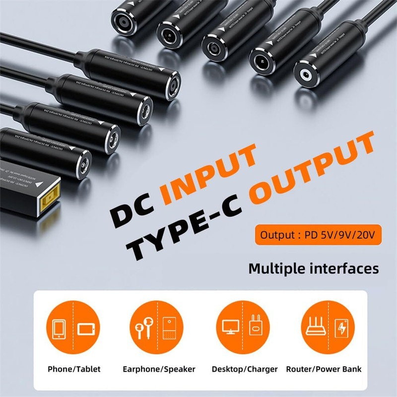 USB-C -C to DC Jack 4.8x1.7mm Input Power Cable Plug Charge Cord for Laptop P... gallery