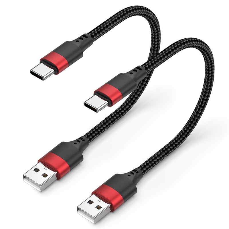 2 Pack Short USB to C Cable 6 inch Type C Braided Fast Charging Short Cord