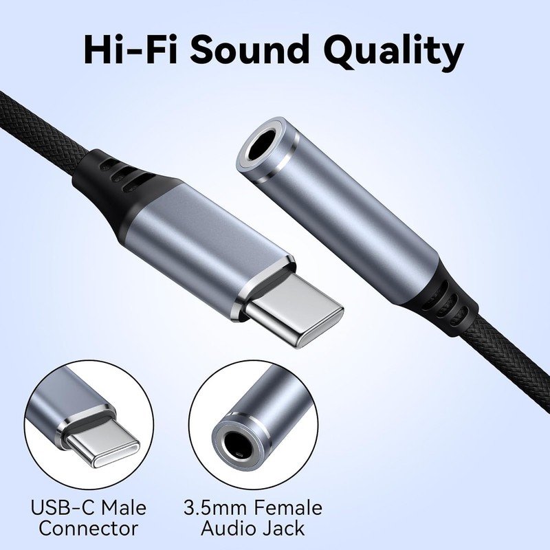 USB-C Type C Adapter Port to 3.5MM Aux Audio Jack Earphone Headphone Cable USB gallery