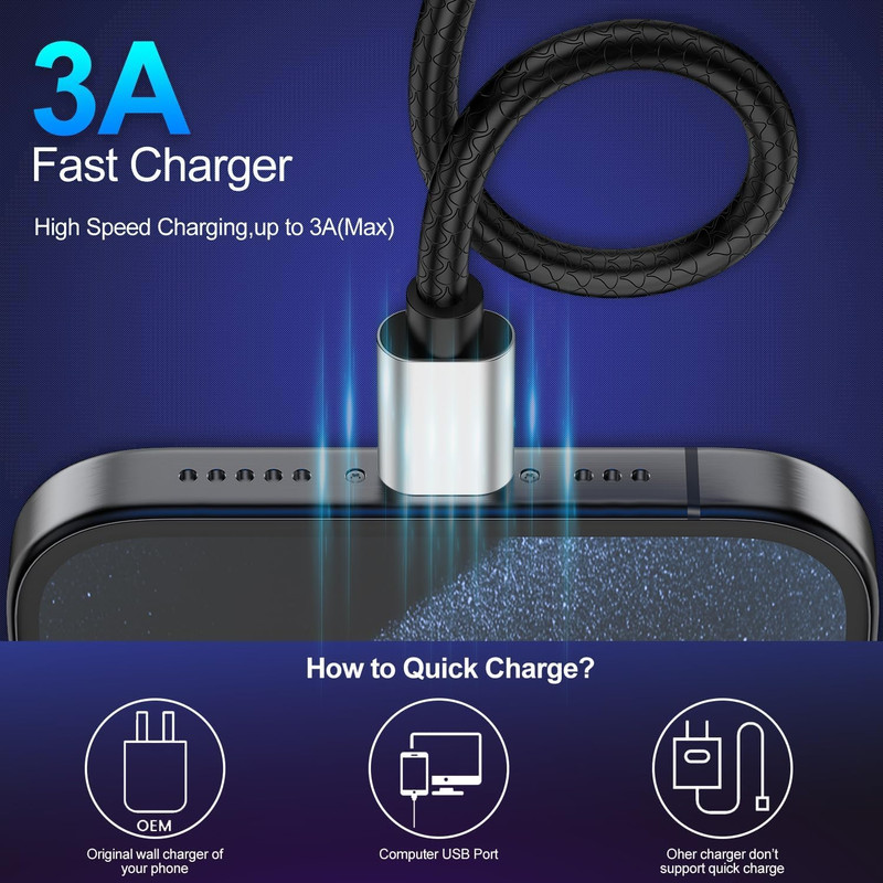 USB Type C Cable 10Ft, [2 Pack] USB a 2.0 to USB-C 10 Ft Type C Fast Charger Ext gallery