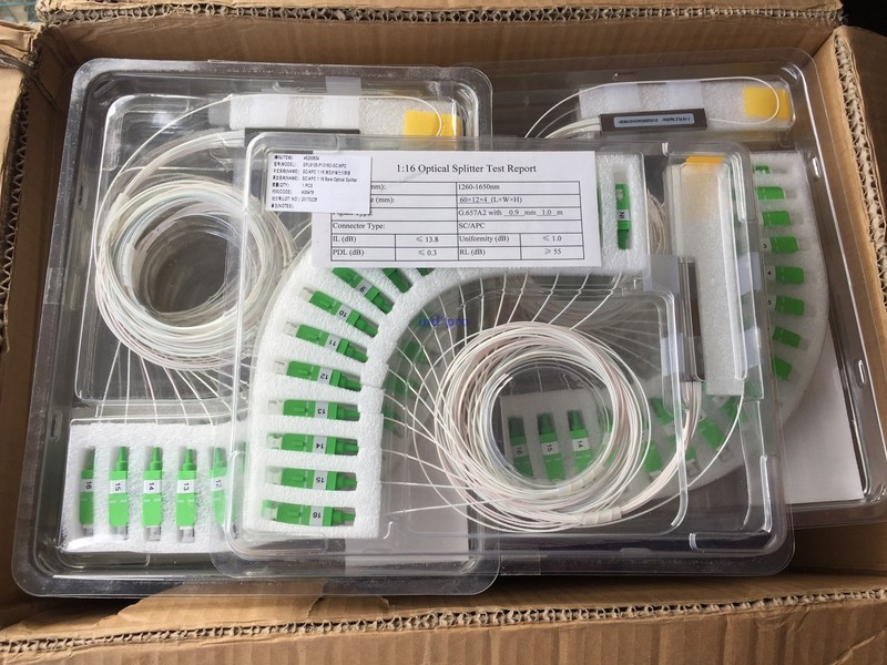 1:16 Bare Optical PLC Splitter SPL9105-P1016O-SC/APC Genuine New
