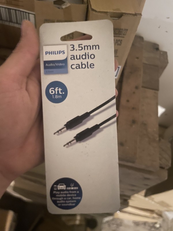 Philips Audio/Video 3.5mm 3ft Cable New Lot Of 24 1$ Ea Great Resale