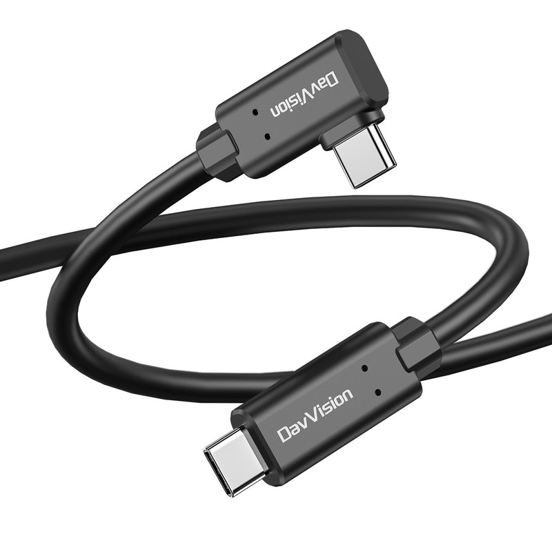 Long Tether Cable 33FT, USB C Fiber Optic Cable Right Angle, PD 60W & 10Gbps …