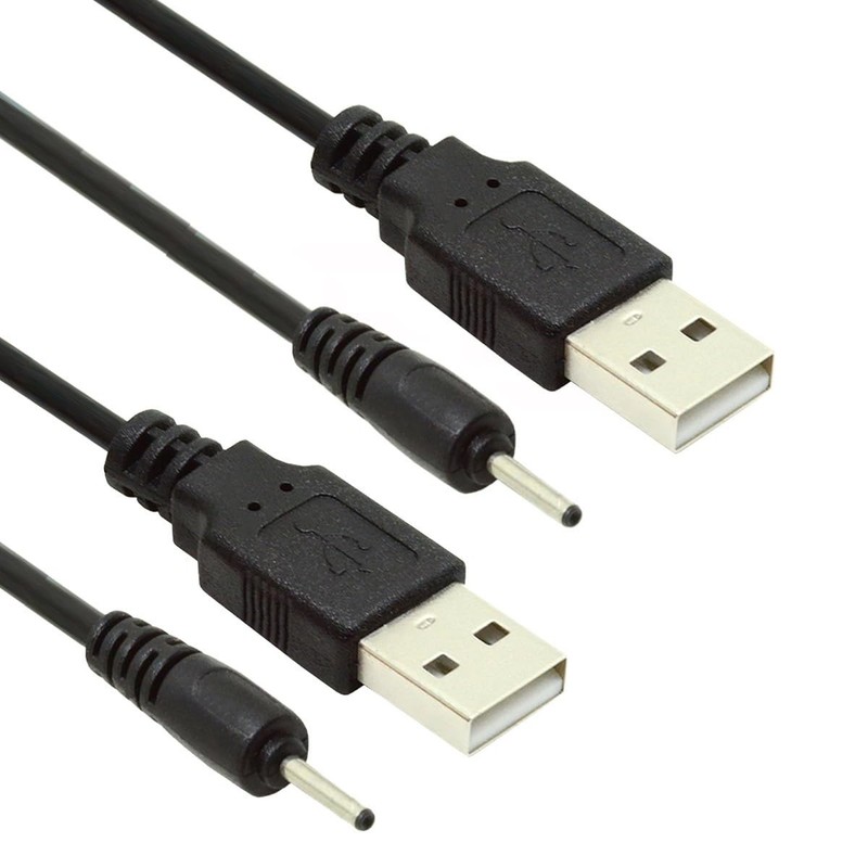 2 PCS 150cm USB 2.0 Type-A to 5V DC 2.0×0.7mm Round Plug Power Cable 24AWG