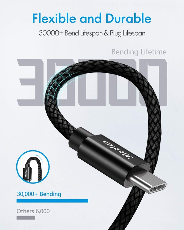CLEEFUN Short USB C to USB C Cable 60W, USBC to USBC, [5-Pack, 1 ft] Type C t... gallery
