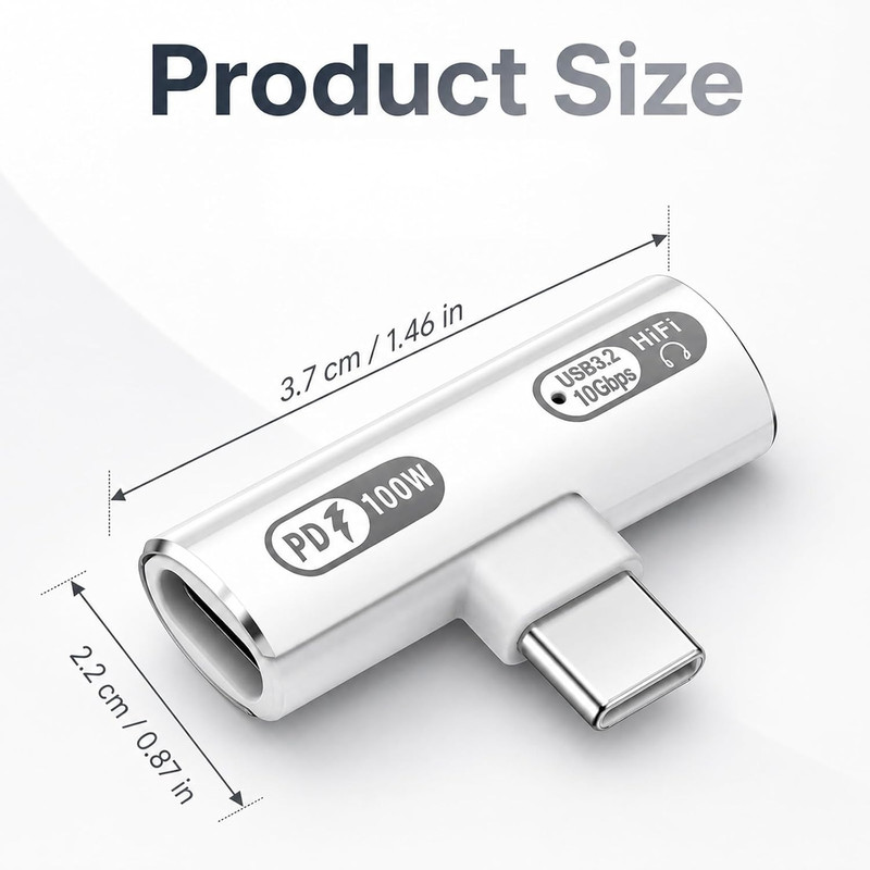 Dual USB C Splitter Adapter with 100W Fast Charging 2 in 1 Type C Splitter gallery