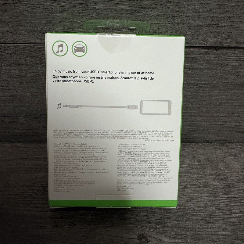 Belkin RockStar 3.5mm Audio Cable WITH USB-C Connector 3ft Sealed gallery