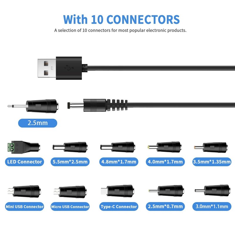 3.3FT Universal Charger Power Core, Fast Charging with 11 Connectors Included gallery