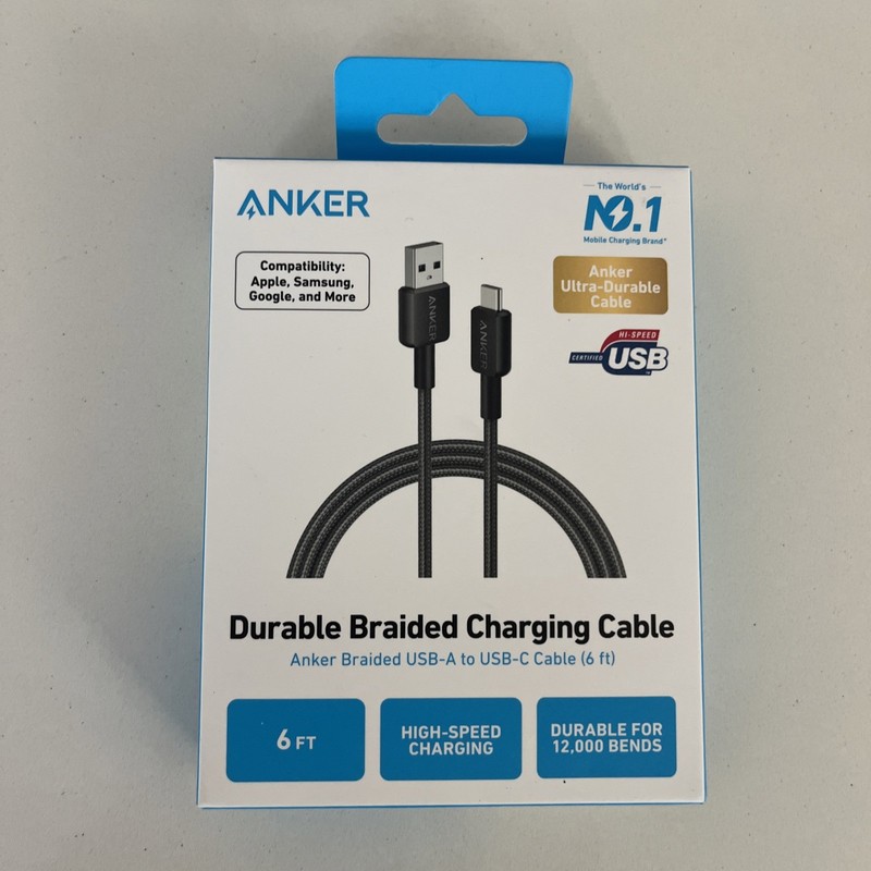 Anker 322 USB-A to USB-C Charging Cable 6ft Nylon Braided