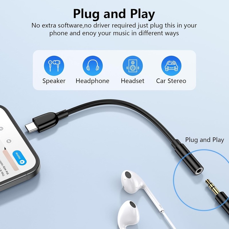 USB C to 3.5mm Audio Headphone Adapter for Samsung gallery