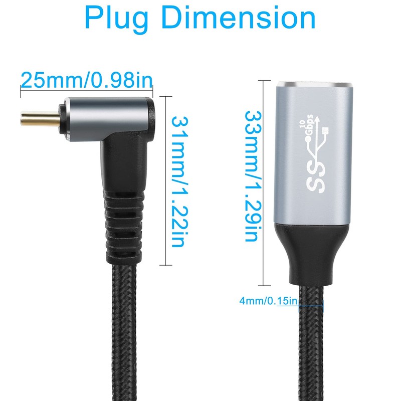1M Right Angle USB C Extension Cable 10Gbps PD 100W USB 3.1 Gen2 Male Female gallery