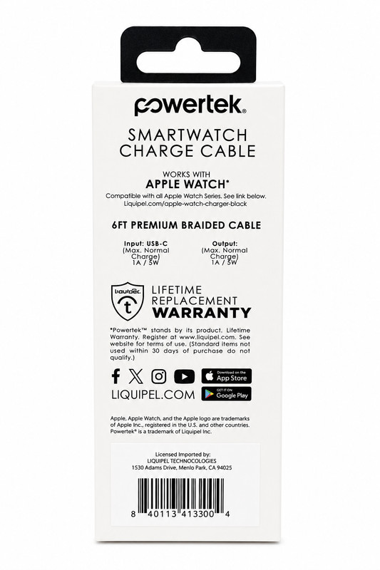 PowerTech Smartwatch Charge Cable for Apple Watch 6FT USB New Sealed gallery