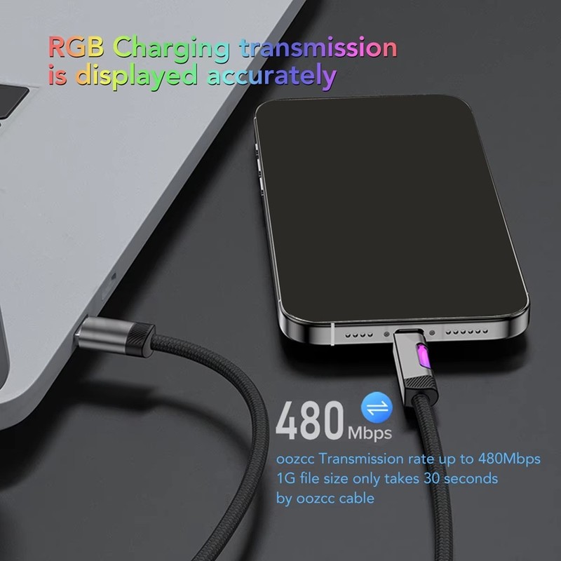 RGB Fast Charging Cable 2m 120W 6A USB to Type-C Cable with RGB Ambient2115 gallery