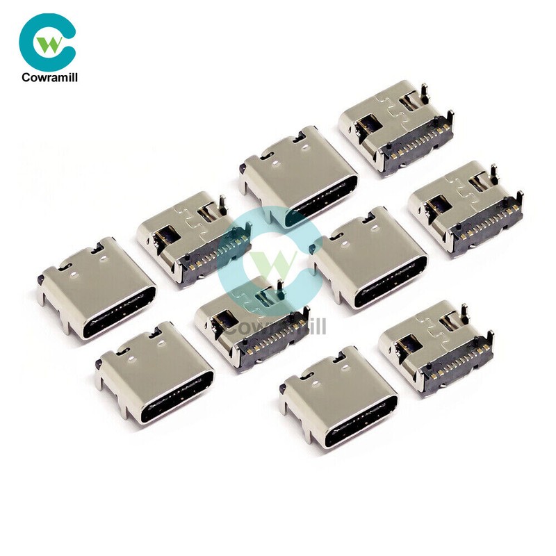 10PCS USB 3.1 Type-C 16pin Female Port SMT 90 Degree SMD Female Head NEW