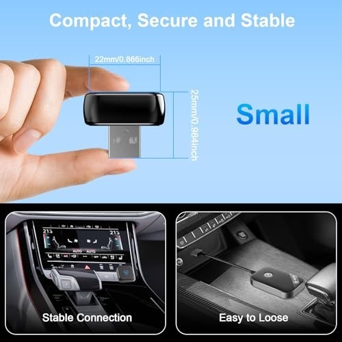 Wireless CarPlay Adapter for iPhone - Upgrade Wired to Wireless, Mini USB, Plug- gallery