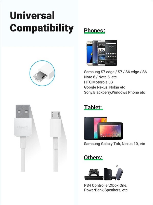 Genuine Micro USB Adapter Cable Data Charger Cord For Huawei Y9 Y6 Y3 (2018) OZ gallery